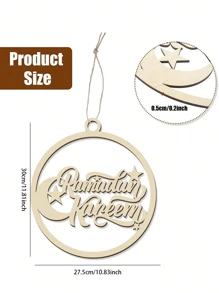 The Mubarak Ring For Eid Al Fitr Is Used To Mark The Wooden Door Of The Front Door During Ramadan. The Wooden Wall Decoration For Eid Al Fitr Is Used To Decorate Muslim Indoor And Outdoor Party Supplies - Khaki - View 2