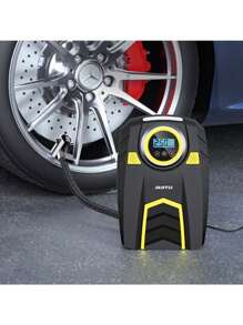 SUITU Máy bơm lốp, Đen 12V 120W, Máy nén khí ô tô di động, Bơm lốp điện, Bơm lốp ô tô nhiều chế độ bơm hơi, Tự động bơm hơi-Dừng, Thích hợp cho / Ô tô/ Xe máy/ Thảm bơm hơi/ Phao bơi - màu đen - Xem 2