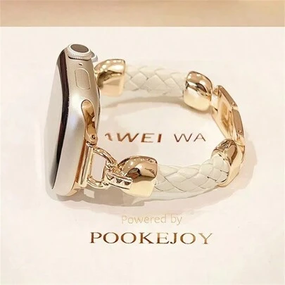 38/40/41/42/44/45/46/49mm Compatible con correas para Apple Watch, correa con patrón de cuadros romboidales de cintura delgada