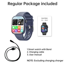 Hwagol 2025升级版智能手表（可接听/拨打电话），1.85英寸显示屏，230mAh电池容量，男女通用，健身追踪器，多种运动模式，计步卡路里计数器，睡眠监测，心率监测，兼容安卓和苹果系统。 - 藍色 - 查看 11