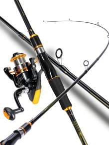 SOUGAYILANG 1Pc Spinning Fishing Rod And Reel Combo 1.8M Ultralight High Carbon Rod With Anti-Rust Guide Ring And EVA Handle, 13+1BB 5.5:1 Gear Ratio Reel, High Quallity Fishing Set For Anglers - Black - View 2