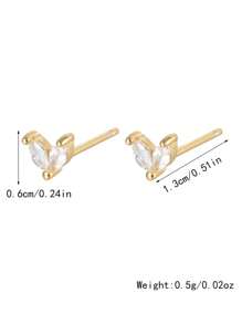 1 Pair Of S925 Pure Silver Hypoallergenic Fashion Simple Multi-Colored Zirconia Horse-Eye Earrings, Small And Cute For Women To Wear Daily Or To Give Daughter's Niece Holiday Gifts