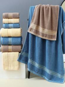 1pc Thin Rectangular Bath Towel, 70*140cm, Minimalist Jacquard Pattern OR 1pc Soft, Absorbent, Quick-Drying, Non-Fading Hand/Face Towel, 34*72cm, Suitable For Bathroom, Hotel, Travel, Party, Holiday Gift, Salon, Unisex, All Seasons
