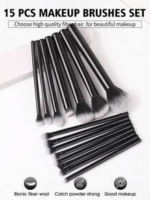 Bộ dụng cụ trang điểm 5/8/9/15/24 món bao gồm: 1 túi đựng đồ vệ sinh cá nhân có khóa kéo đa năng và túi đựng mỹ phẩm chống nước + Bộ 15 cọ trang điểm + 2 miếng mút trang điểm + 2 bông phấn mini dạng đệm khí + 1 dây buộc tóc + 2 dây đeo bát cầm tay + 1 dụng cụ vệ sinh cọ trang điểm, Bộ cọ, Bộ cọ trang điểm, Bộ cọ trang điểm, Bộ trang điểm hoàn chỉnh, Bộ cọ trang điểm, Bộ trang điểm hoàn chỉnh, Bộ cọ, Bộ cọ trang điểm, Bộ quà tặng trang điểm, Bộ - màu đen - Xem 3