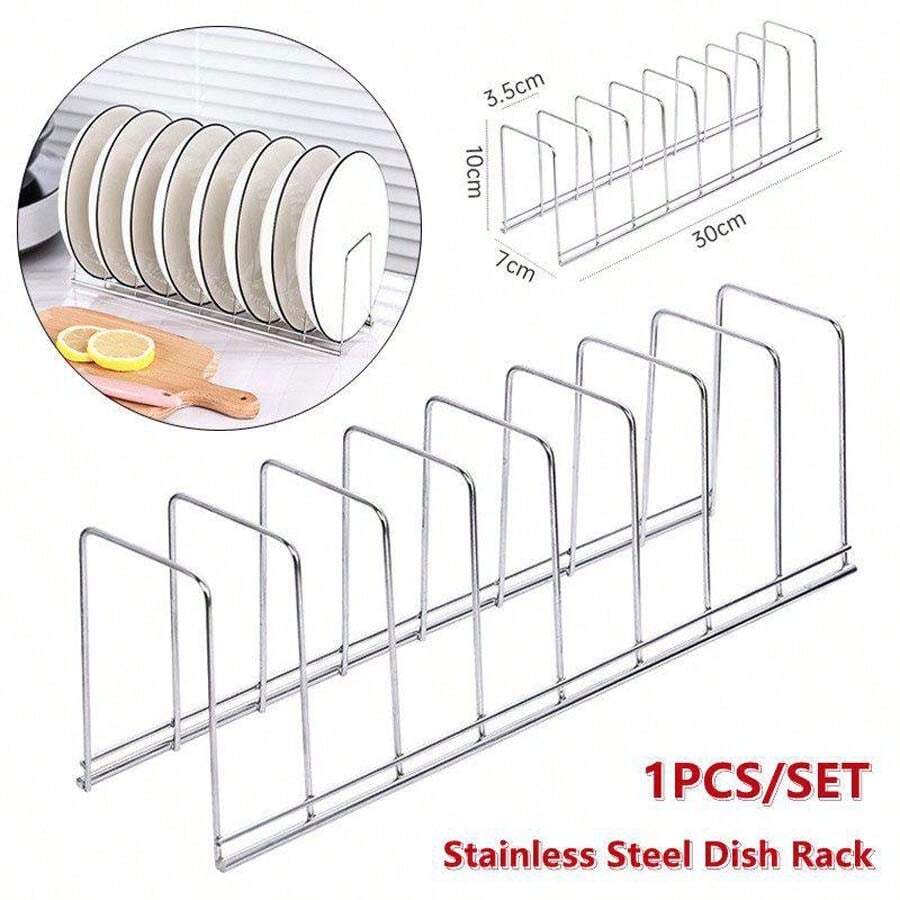 Nuevo escurreplatos de acero inoxidable, estantería para almacenamiento de platos, rejilla de secado de platos - Plateado - Ver 1