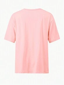 Áo thun nữ tay ngắn in ảnh tùy chỉnh - Màu Hồng baby - Xem 4