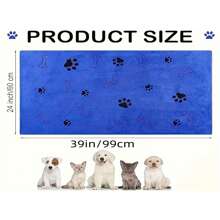 1 chiếc khăn tắm mềm mại, thấm hút cho mèo, chó và các vật nuôi khác - Không có lông, lý tưởng để lau khô nhẹ nhàng - Nhiều màu - Xem 9