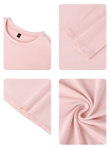 1 Peça Camiseta de Manga Longa com Gola Careca e Estampa de Rosto para Meninas Pré-Adolescentes, Roupa de Estudante Infantil de Outono - Esta Camiseta Chamativa com um Design de Rosto Fofo Certamente Fará as Crianças Sorrirem - Rosa chiclete - Visão 5