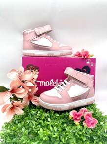 Molekinha Youth Girl's Napa Turim Sneakers Comfortable Casual Style - Bụi hồng - Xem 1