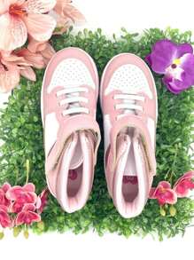 Molekinha Youth Girl's Napa Turim Sneakers Comfortable Casual Style - Bụi hồng - Xem 3