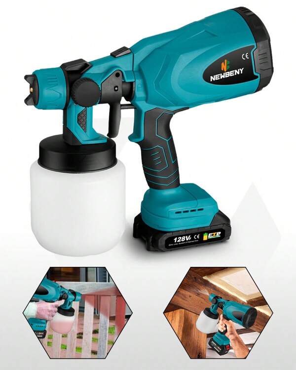 Yofidra Elektrisches Sprühgerät, handgeführtes kabelloses Hochleistungs-Farbsprühgerät, Heimwerkerwerkzeug