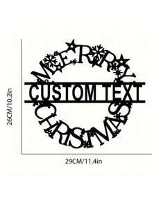 可定制的金属圣诞花环标志个性化圣诞剪影墙面艺术时尚室内装饰门和花园装饰、家居、厨房、餐厅 - 独特的节日礼物创意 - 黑色 - 查看 14