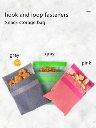 1 pièce Sac réutilisable et lavable pour sandwich avec fermeture à boucle et crochet, sac à lunch en matériau TPU