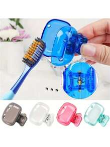 2/5 pièces/Voyage/Maison Porte-brosse à dents, Étui de protection anti-poussière portable pour brosse à dents de voyage, Boîte de rangement, Clip de protection portable pour tête de brosse à dents, Décoration de salle de bain à la maison, Décoration d'automne, Retour à l'école