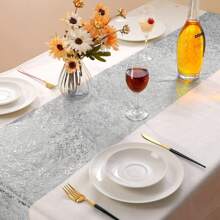 1 pezzo Lussuoso Runner da tavolo dorato, Runner da tavolo in stile rete dorata, adatto per feste, matrimoni, decorazione da tavolo