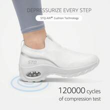 Women Walking Shoes With Arch Support Comfort Nursing Sneakers Non Slip Work Shoes - 白色 - 查看 6