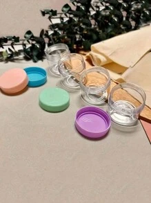 4 piezas de tarros de plástico de 20g para cremas de viaje, envases de tamaño de viaje para artículos de tocador, tarros de crema rellenables a prueba de fugas, accesorios de viaje con tapa para lociones, cosméticos, crema corporal - artículos esenciales de viaje vacíos, organizador de viaje para la playa, vacaciones de verano, regreso a la escuela, color aleatorio, accesorios portátiles de almacenamiento - Multicolor - Ver 5