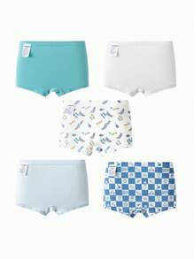 Balabala 全新 5 条装 男童平角内裤，柔软抗菌儿童短裤