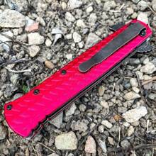 Survival Camping Knife, Dragon Engrave Handle, Blue/Red Style, With Pocket Clip Good For Outdoor And Collection Knives,Back To School,School Supplies
