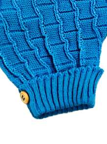 Knitted Overalls Set With 3 Pieces - Màu xanh lam - Xem 7