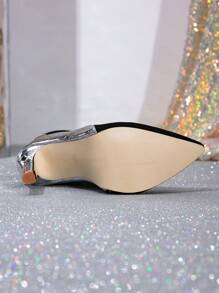 Simple Black Contrast Color Short Boots With Zipper, Pointed Toe Thin Heel Gold Boots With Fur Lining, Warm, European & American Style, Fashionable Mid-Calf Boots For Halloween,Wear With Dress