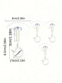 4 piezas Ganchos modernos de acero inoxidable autoadhesivos - No se requiere perforación, fácil instalación, adecuado para colgar plantas pequeñas y decoraciones - Hecho de metal y plástico duraderos, ahorro de espacio, con recubrimiento antioxidante - Multicolor - Ver 8