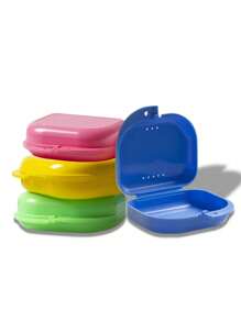 Ventilated Orthodontic Retainer Storage Box, Denture Case, Durable Ventilated Orthodontic Retainer Storage Box, Easy To Use, Household Office Dormitory Supplies, Household Storage Items, Convenient To Carry - Multicolor - View 3