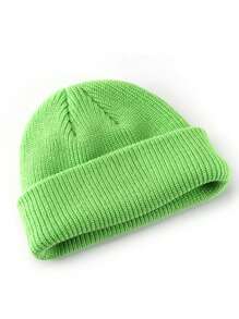 Cappello senza visiera in maglia monocromatico (unisex), cappello lavorato a maglia per la protezione delle orecchie, personalizzabile con logo, adatto per l'autunno e l'inverno