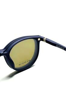 Round Clip On Glasses Frame TR-90 Material With Spring - Màu xanh lam - Xem 8