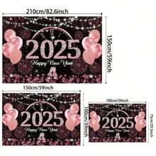 1 件 2025 新年玫瑰金装饰背景横幅适用于新年派对场地装饰 - 粉色 - 查看 8