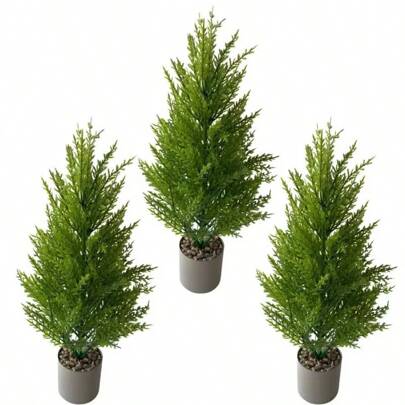 1pc/2pcs Artificial Mini Christmas Pine Tree Decor, Indoor Potted Plant, Fake Greenery, Suitable For Christmas, Valentine's Day, New Year Home Decor Christmas Decorations Room Decor