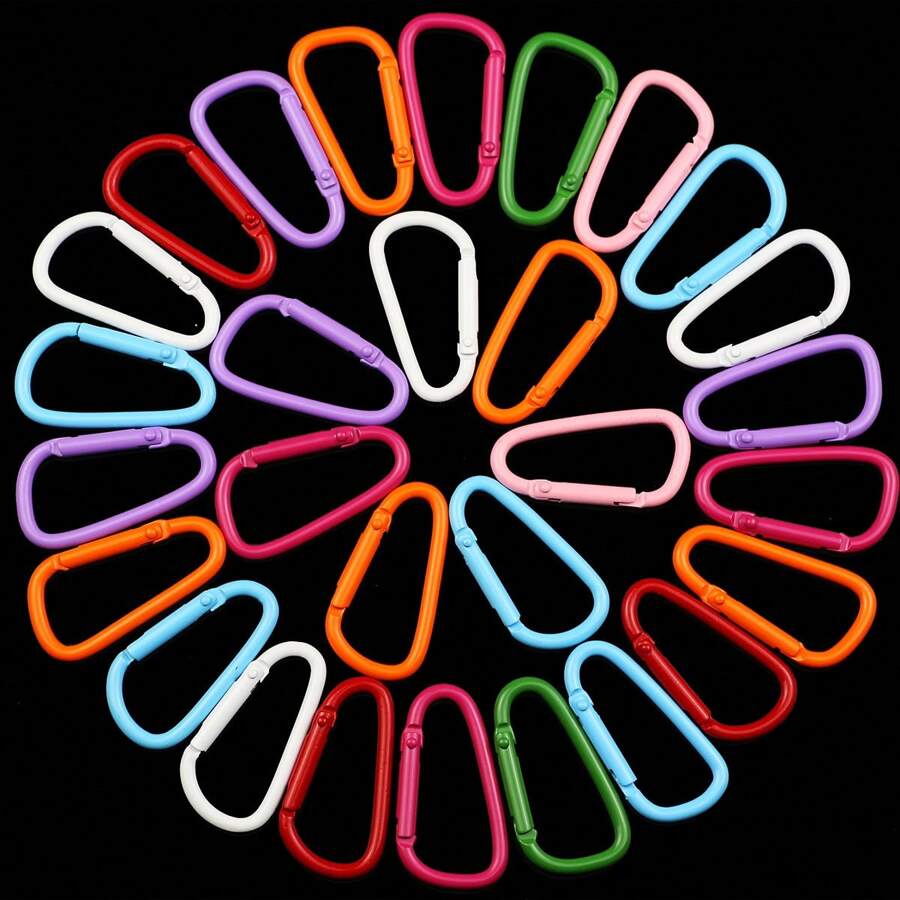 10 chiếc móc khóa leo núi hình chữ D sơn màu 35mm, kẹp móc chìa khóa bằng hợp kim Phụ kiện trang sức DIY - Carabiner hình chữ D - Xem 1