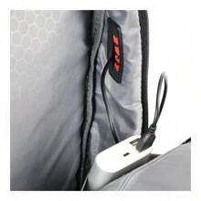 1pc French Brand European Design Men's Functional Backpack, 17-Inch Laptop Backpack, High-End, Multi-Pocket, Large Capacity, Water-Resistant, Suitable For Tablet, Phone, Gray/Black, 1-Year Warranty, Travel Essential, Holiday Essential, Elegant, Fashion Basic, Spring, Comfortable, Family Outing, Special Gift, Top Item, Spring/Summer Bright Color Contrast, Unisex - Dark Grey - View 3