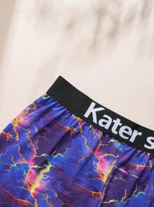 [Nature Series]Women's Letter Print Sports Bra And Pantines Set Lingerie - Multicolor - View 5