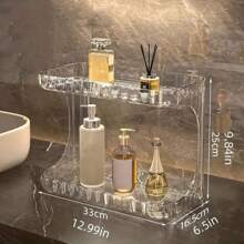 轻奢浴室双层收纳架卫生间洗手池化妆品架桌面护肤品储物架 - 彩色 - 查看 11