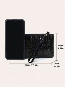1PC Simple Crocodile Pattern Zipper Clutch Wallet, Minimalist Coin Purse, For Women, Wallet,Portable Multifunctional Zipper Bag, Lightweight Modern Business Credit Card ID Card Money Cash Business Casual For Women Wallets ,Long Wallets For Teacher Girlfriend Gifts - Multicolor - View 8