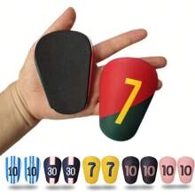 1 par de protectores mini de pierna para fútbol, diseño de alta calidad y reforzado, ultra ligeros mini, espinilleras pequeñas de fútbol, protectores de la pantorrilla