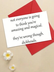 1PC Funny Encouragement Birthday Card, Fun And Humorous Motivational Card, Suitable For Sending To Family, Partners, Friends And Colleagues As A Blessing Card (With Randomly Colored Envelopes) Back To School,Back To School,School Supplies - Multicolor - View 6