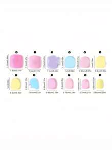 12pcs Short Square Press-On Nails 3D Embossed Cute Floral & Bow Design Multicolor Nail Art Sticker, Suitable As Christmas & New Year Gift For Women & Girls