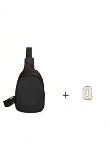 1pc Mini Nylon Zipper Closure Stylish Letter Chest Bag For Boys And Girls, All-In-One Casual Bag For Daily Use (Diy Letter Stickers)