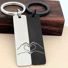 Bộ móc khóa cặp đôi được cá nhân hóa - Khắc chữ cái đầu và ngày tháng tùy chỉnh - Móc khóa phù hợp - Quà tặng cá nhân chu đáo - Nhiều màu - Xem 7