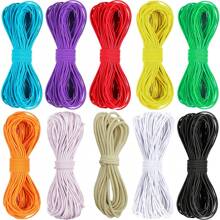 Cordão elástico de 2,5 mm, cordão elástico para fazer joias, pulseiras, contas, faça você mesmo, tiras de gancho de costura, cinta de amarração para acampamento (5 metros por pacote)