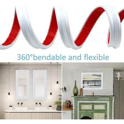 1 件 39.37 英寸/78.74 英寸墙面装饰条自粘木线条软相框线条电视沙发门廊背景墙边框泡沫墙贴