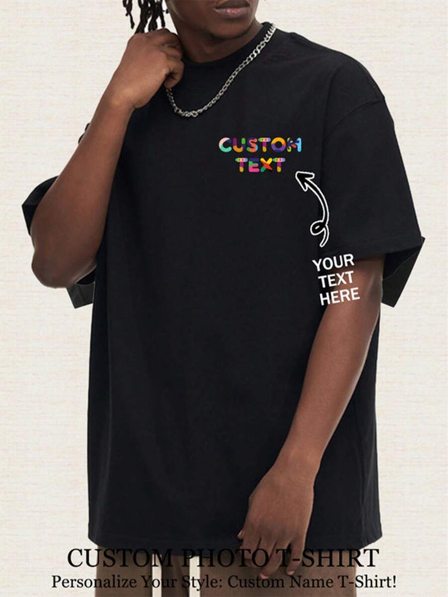 Anpassad Klassisk Serie High Street Mode Retro Enkel Sexig Tryckt Lös Personlig Herrtopp