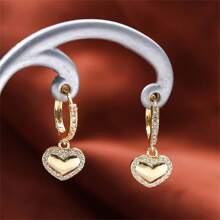 1 Pair Women's Fashion Zirconia Earrings, High-End Leisure Punk Style