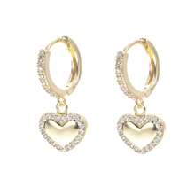 1 Pair Women's Fashion Zirconia Earrings, High-End Leisure Punk Style
