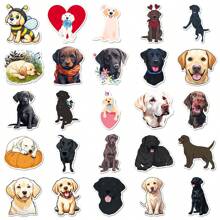 50 piezas de pegatinas de Labrador de dibujos animados lindos, decoración DIY para cuadernos, fundas de teléfono, tarjetas de regalo - Multicolor - Ver 4