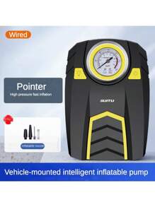 SUITU Máy bơm lốp, Đen 12V 120W, Máy nén khí ô tô di động, Bơm lốp điện, Bơm lốp ô tô nhiều chế độ bơm hơi, Tự động bơm hơi-Dừng, Thích hợp cho / Ô tô/ Xe máy/ Thảm bơm hơi/ Phao bơi - màu đen - Xem 8