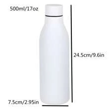 1pc Customized Name Personalized Text Double Wall Stainless Steel Plain Color Creative Small Mouth Vacuum Insulated Water Bottle, Outdoor Sports Yoga Bottle 500ml/17oz, Portable Coffee Cup