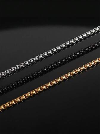 1 件 2 毫米简约不锈钢项链，男女通用 DIY 配饰，适合任何场合